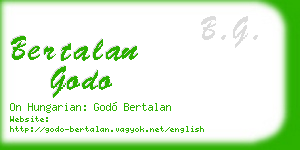 bertalan godo business card